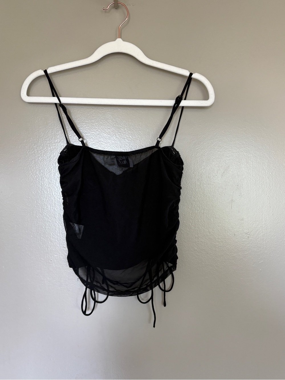 Princess Polly Black Ruched Drawstring Cami - Picture 8 of 9